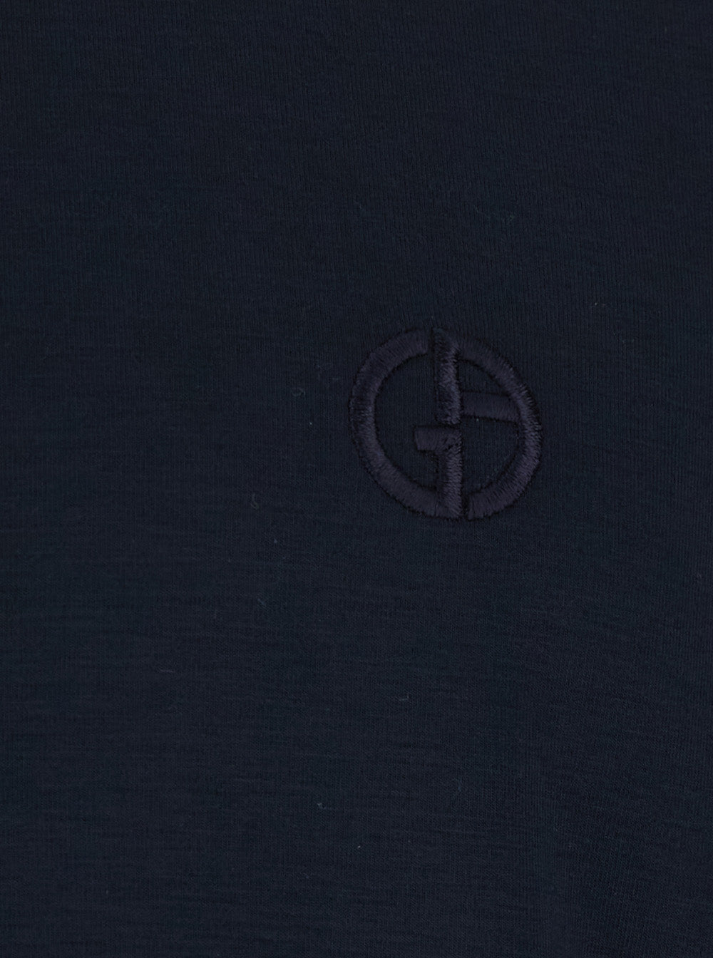 Giorgio Armani Men Crew Neck T-Shirt With Chest Embroidery And Long Sleeves In Blue Cotton For Men GIORGIO ARMANI