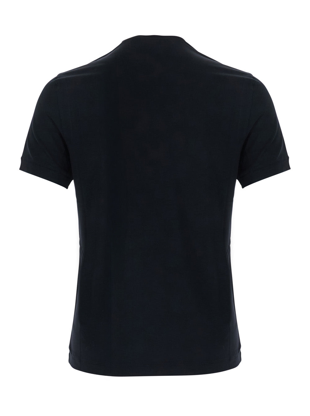 Giorgio Armani Men Crew Neck Bamboo Jersey T-Shirt With Chest Embroidery In Black For Men GIORGIO ARMANI