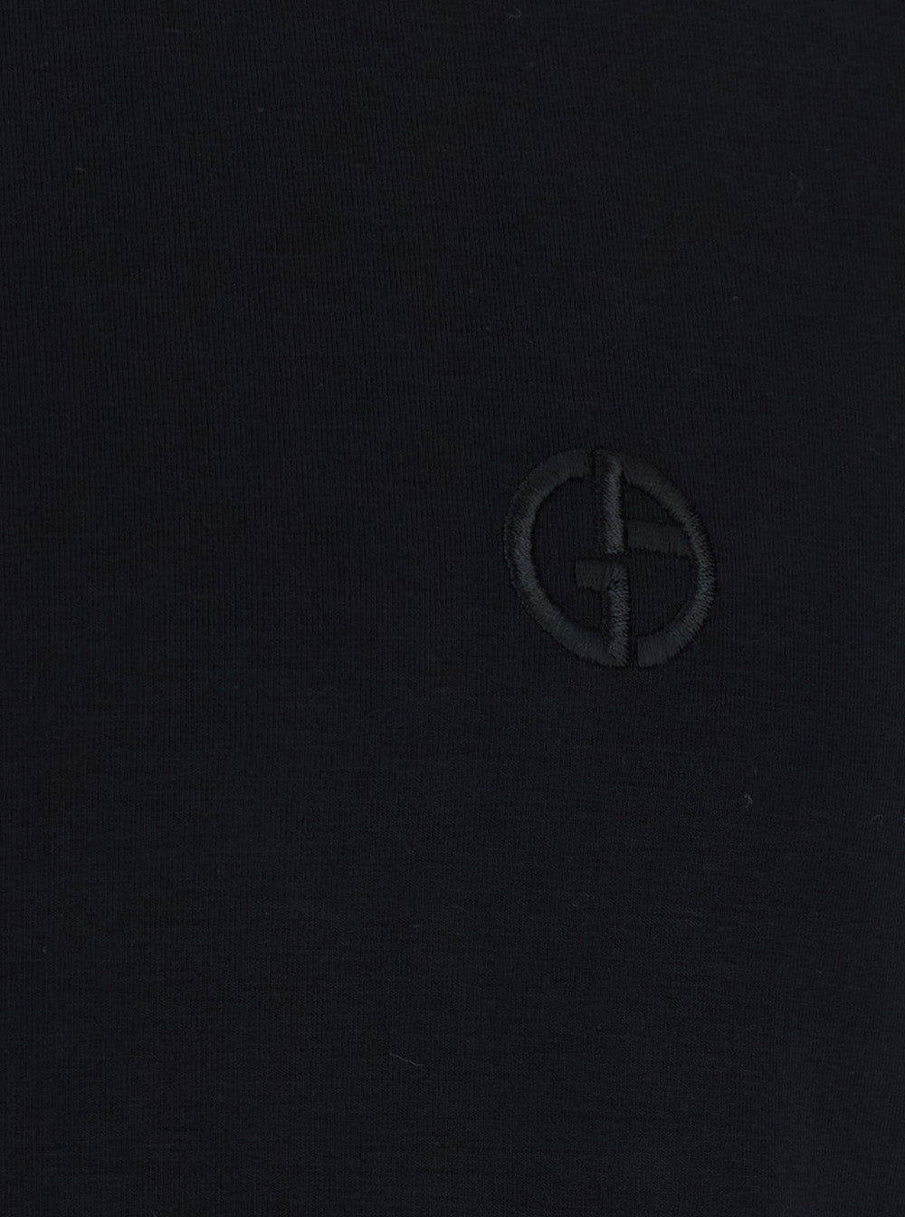 Giorgio Armani Men Crew Neck Bamboo Jersey T-Shirt With Chest Embroidery In Black For Men GIORGIO ARMANI