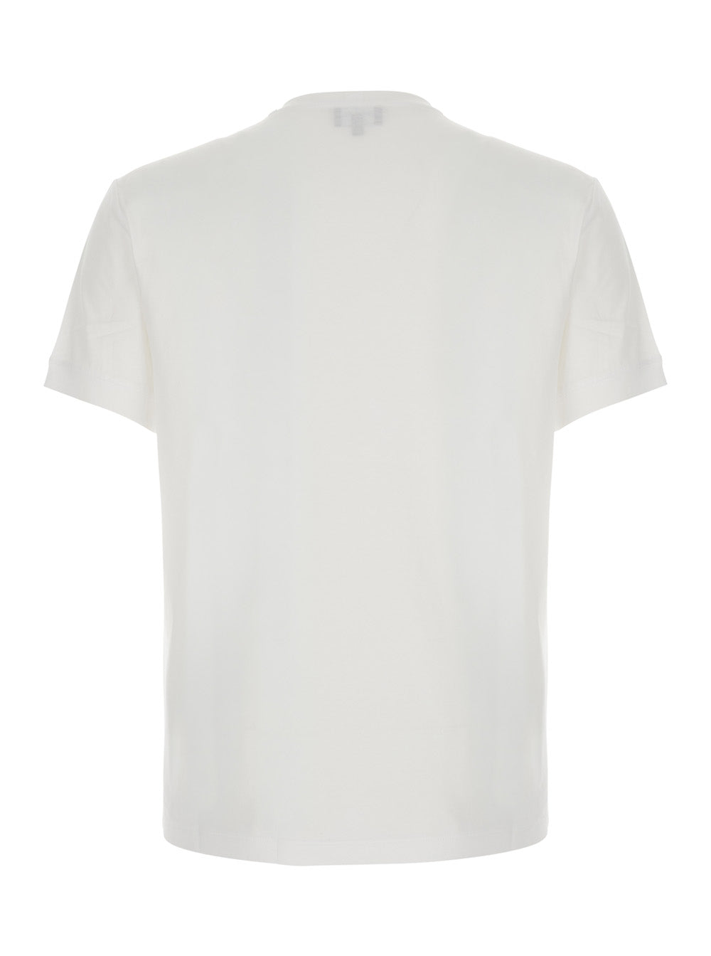 Giorgio Armani Men Crew Neck T-Shirt With Address Print And Short Sleeves In White Cotton For Men GIORGIO ARMANI