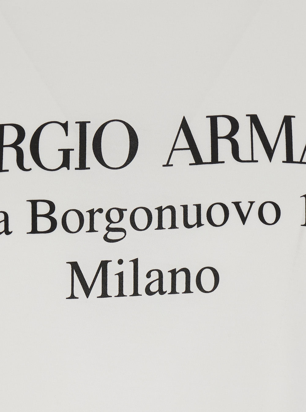 Giorgio Armani Men Crew Neck T-Shirt With Address Print And Short Sleeves In White Cotton For Men GIORGIO ARMANI