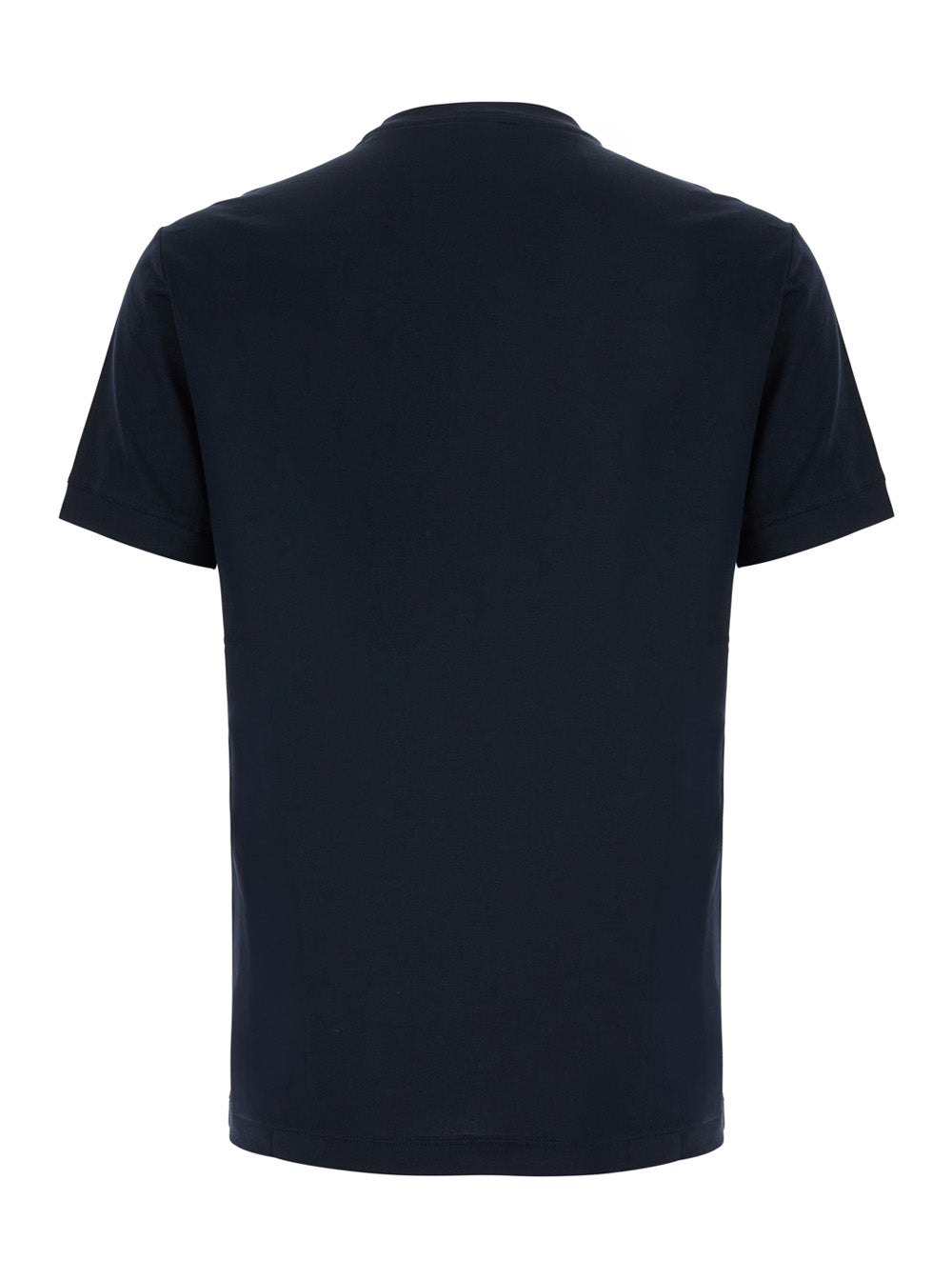 Giorgio Armani Men Crew Neck T-Shirt With Address Print And Blue Logo Detail For Men GIORGIO ARMANI