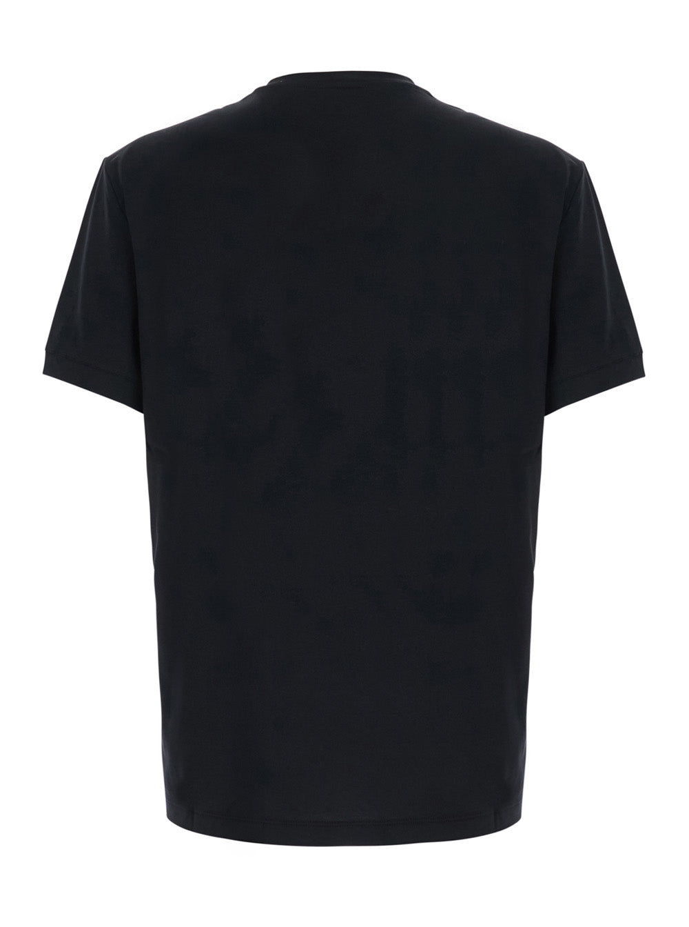 Giorgio Armani Men Crew Neck T-Shirt With Address Print In Black Cotton For Men GIORGIO ARMANI