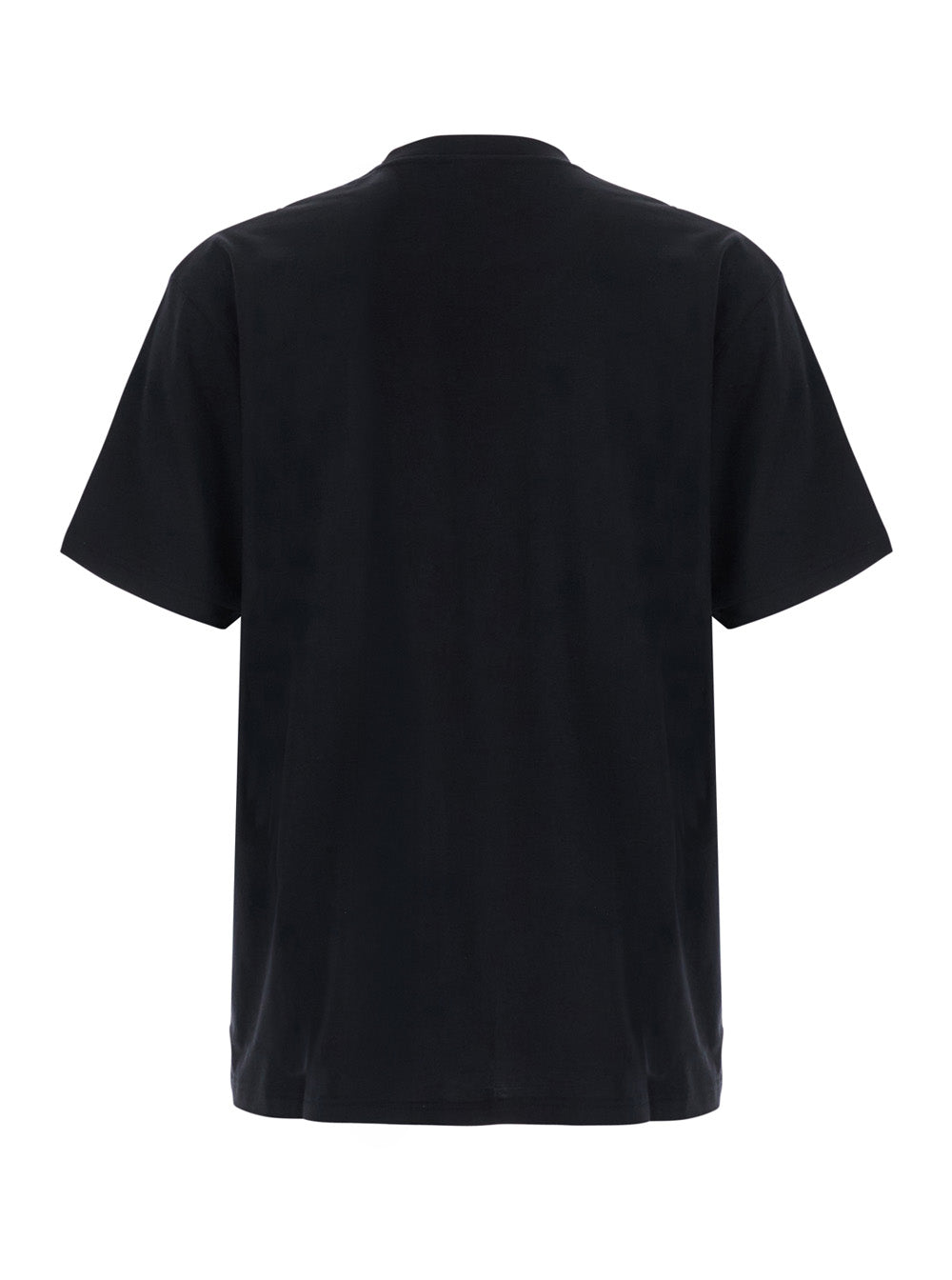 Gucci Men Black Crew Neck T-Shirt With Crest Embroidery On The Front In Blend Cotton For Men GUCCI
