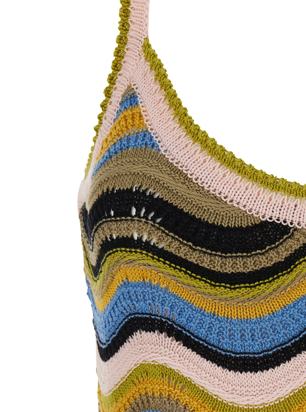 La Doublej Women Chevron Sundress With V-Neck And Short Sleeves In Tech Fabric Multicolored Women LA DOUBLEJ