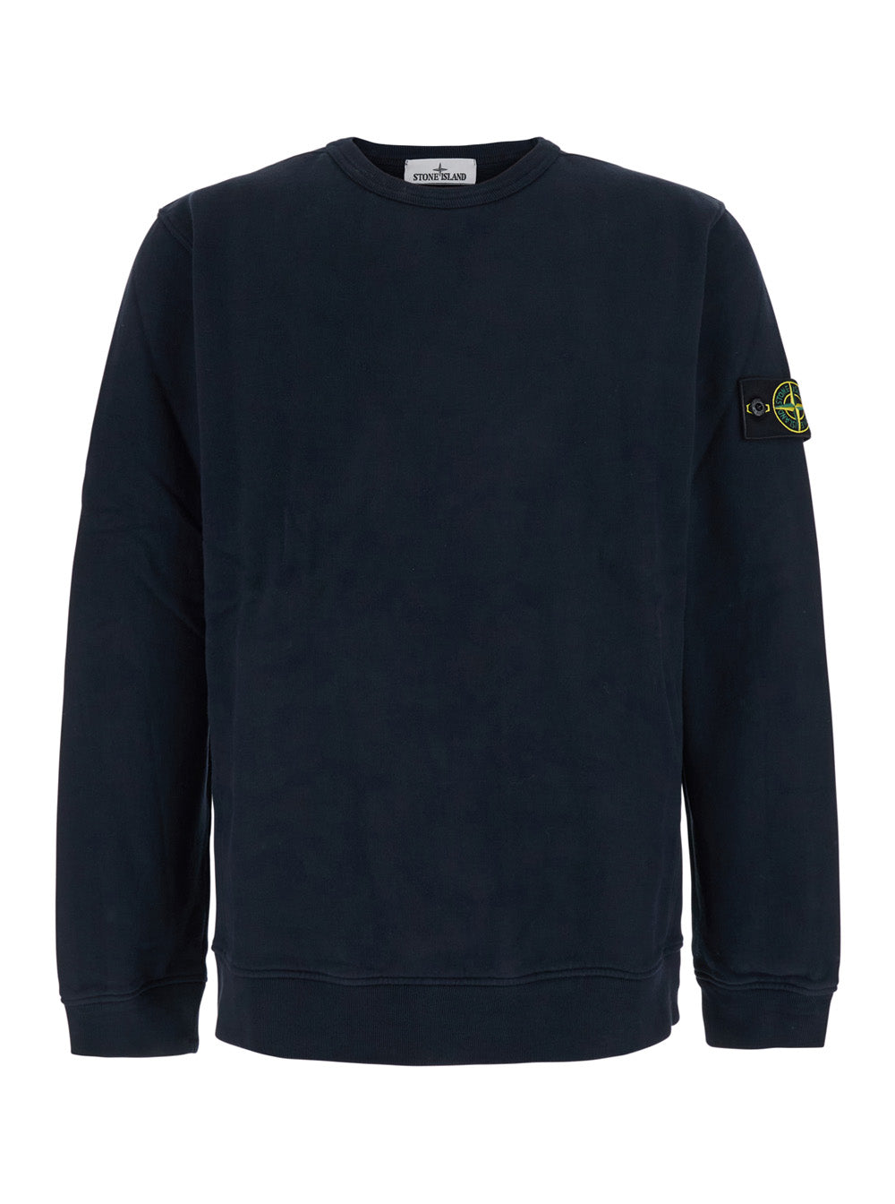Stone Island Men Hooded Sweatshirt In Organic Cotton With Blue Logo For Men STONE ISLAND