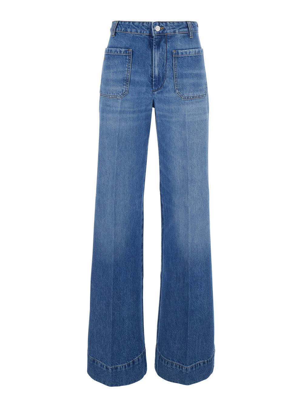Victoria Beckham Women Alina Jean With 100% Cotton Light Blue Woman VICTORIA BECKHAM