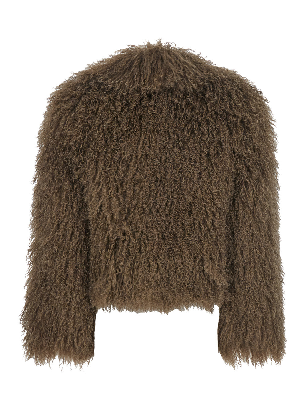Leplain Women Tibet Fur Short Jacket With Tibetan Fur And Green Color For Women LEPLAIN