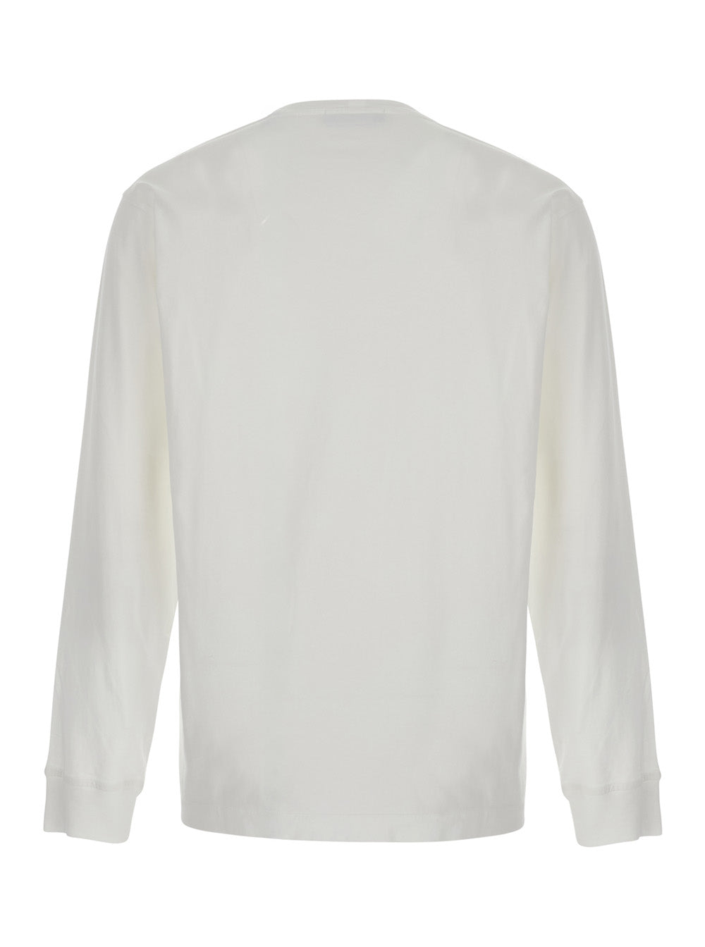 Stone Island Men Crew Neck Long Sleeve Cotton White T-Shirt For Men STONE ISLAND