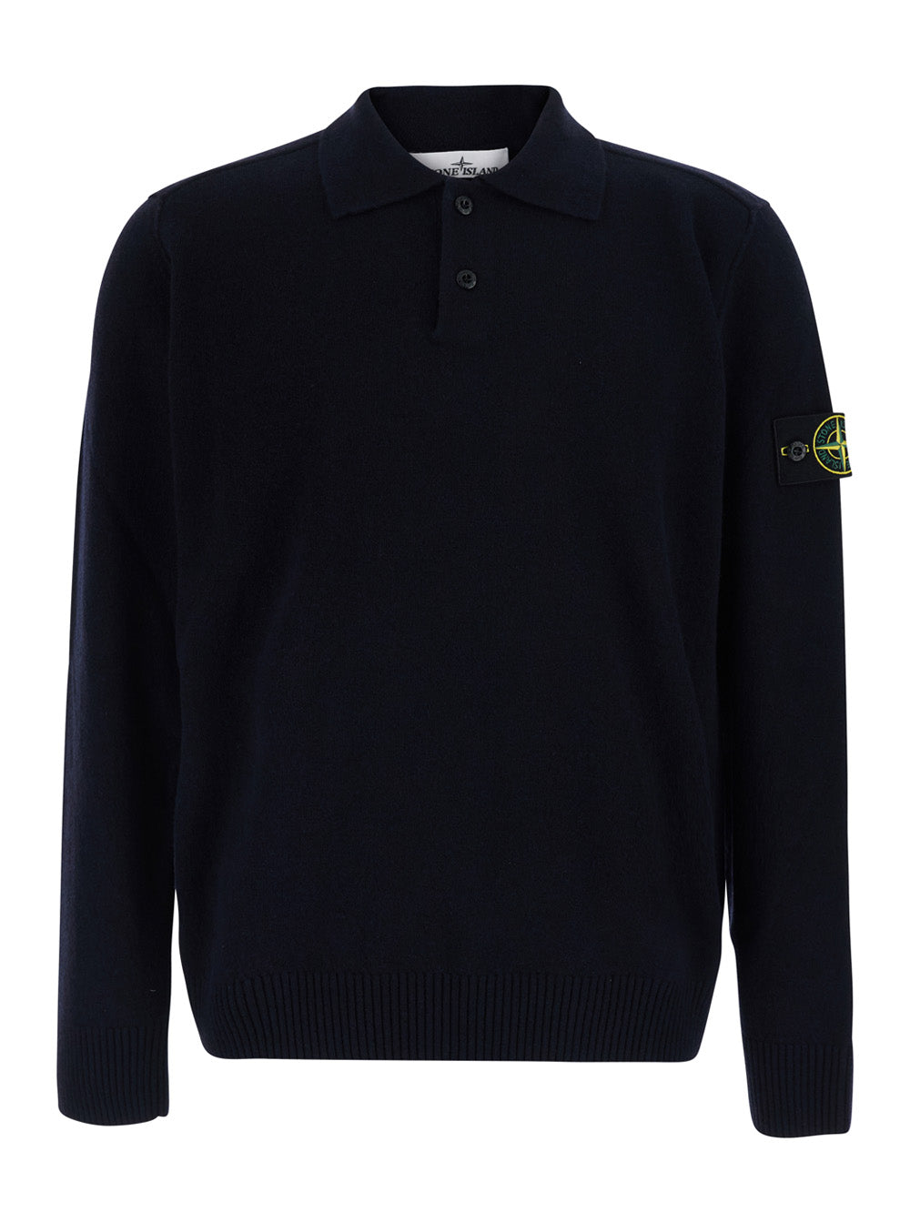 Stone Island Men Polo Ls With Collar And Long Sleeves In Blue Cotton Unisex STONE ISLAND
