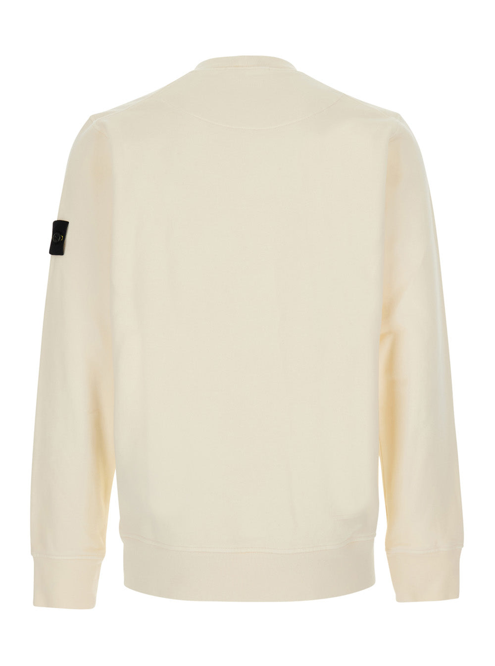 Stone Island Men Summer Sweatshirt With Crew Neck, Long Sleeves, Logo Patch, White, Man STONE ISLAND