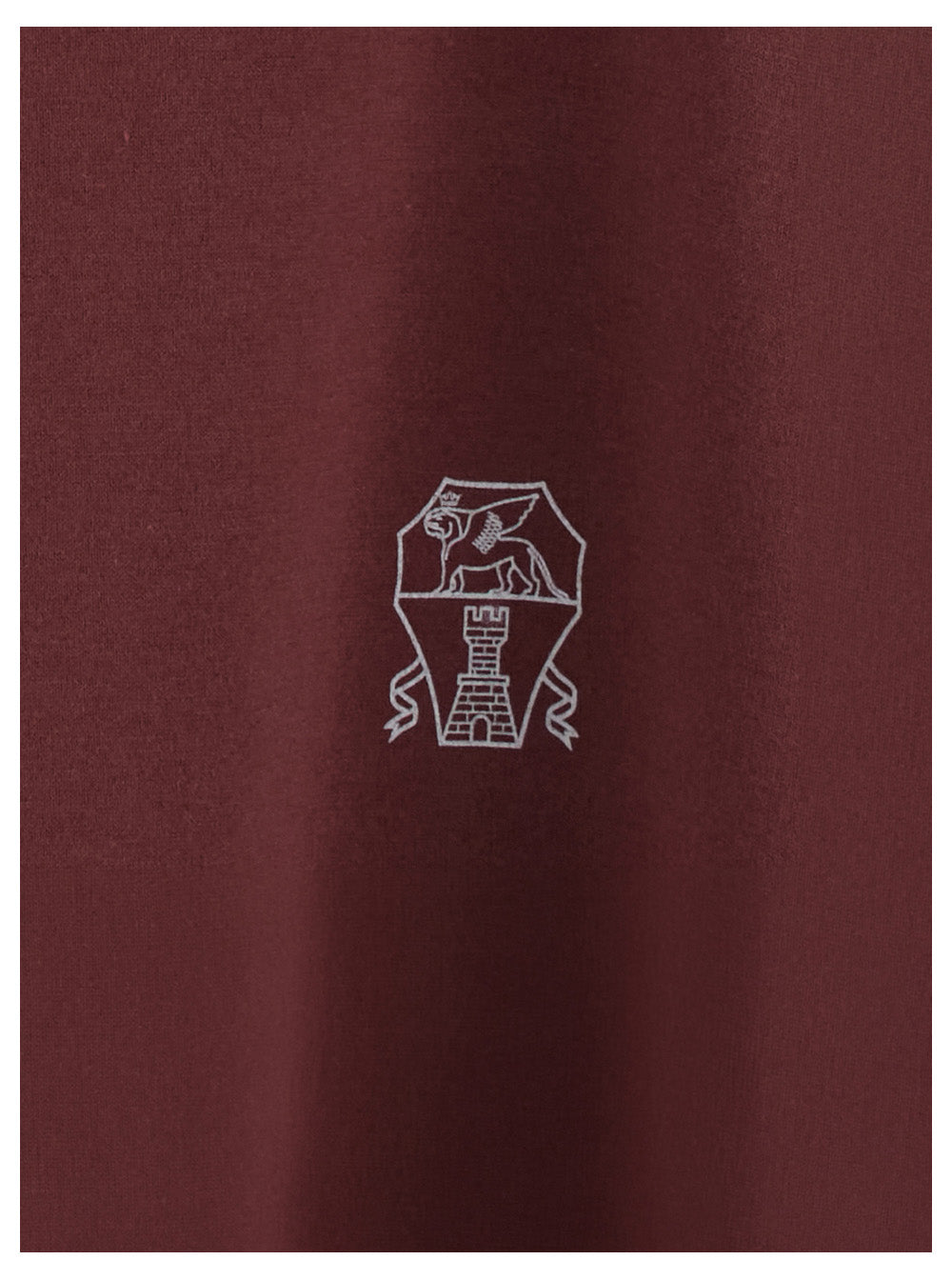 Brunello Cucinelli Men Burgundy T-Shirt With Printed Logo On The Chest In Cotton For Men BRUNELLO CUCINELLI