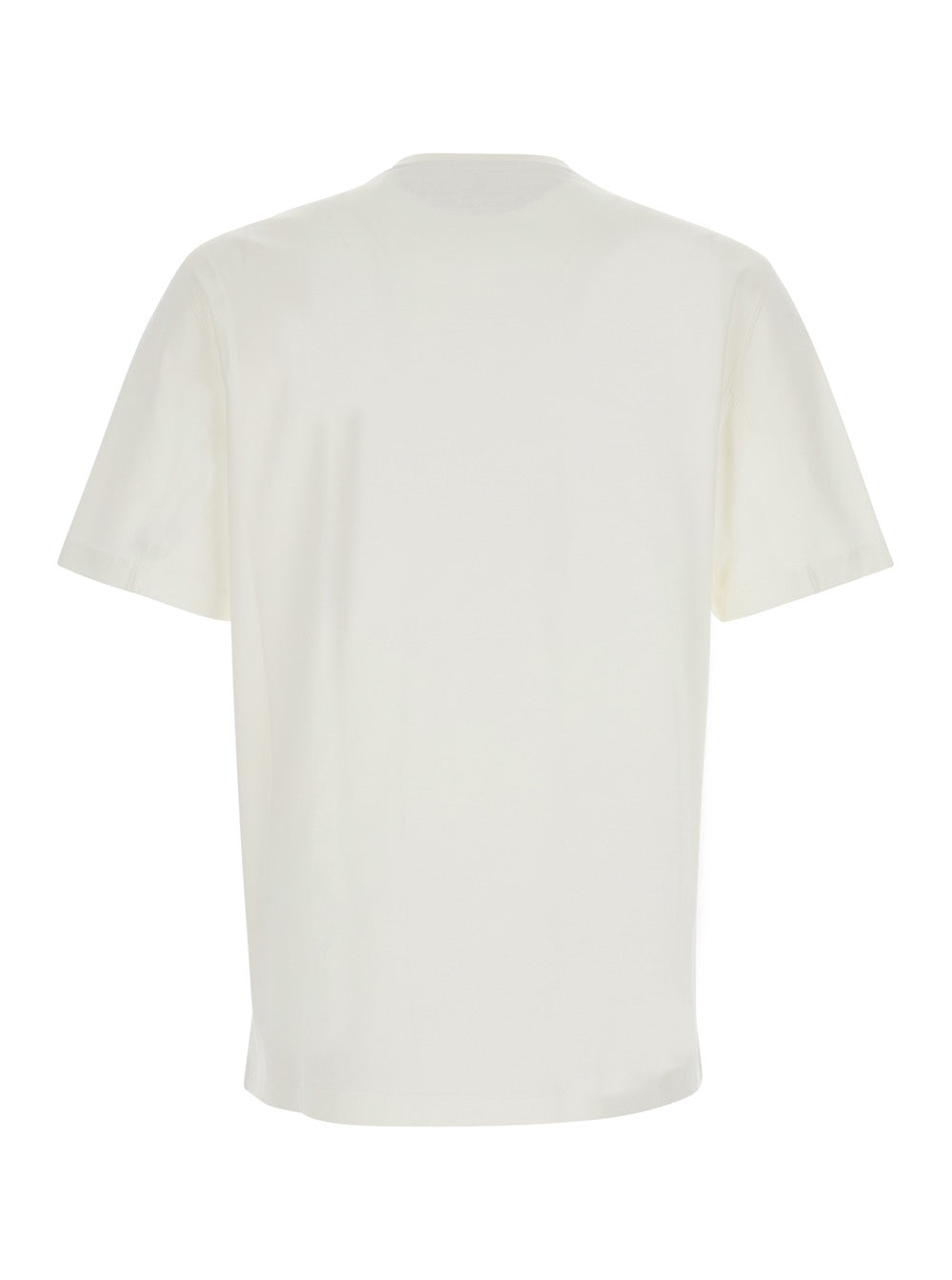Brunello Cucinelli Men White T-Shirt With Printed Logo On Chest In Cotton For Men BRUNELLO CUCINELLI