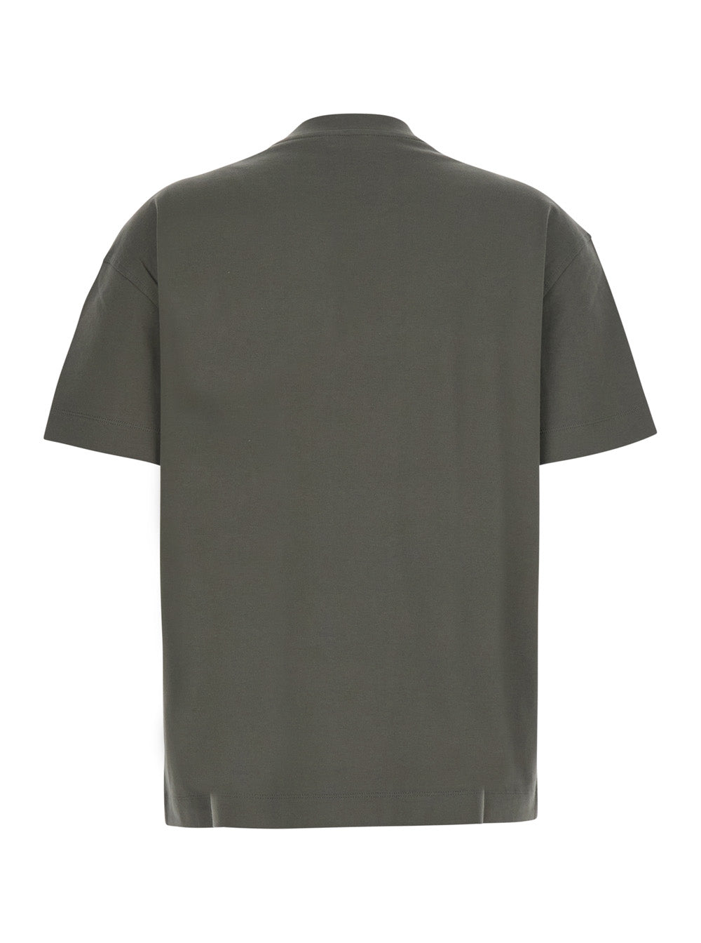 Brunello Cucinelli Women Green T-Shirt With Monile Detail Applied On The Front In Cotton For Women BRUNELLO CUCINELLI