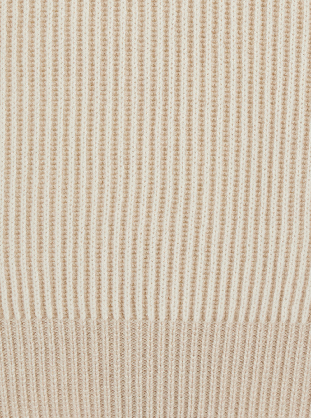 Brunello Cucinelli Men Beige Sweater With Ribbed Design And High Collar In Cashmere For Men BRUNELLO CUCINELLI