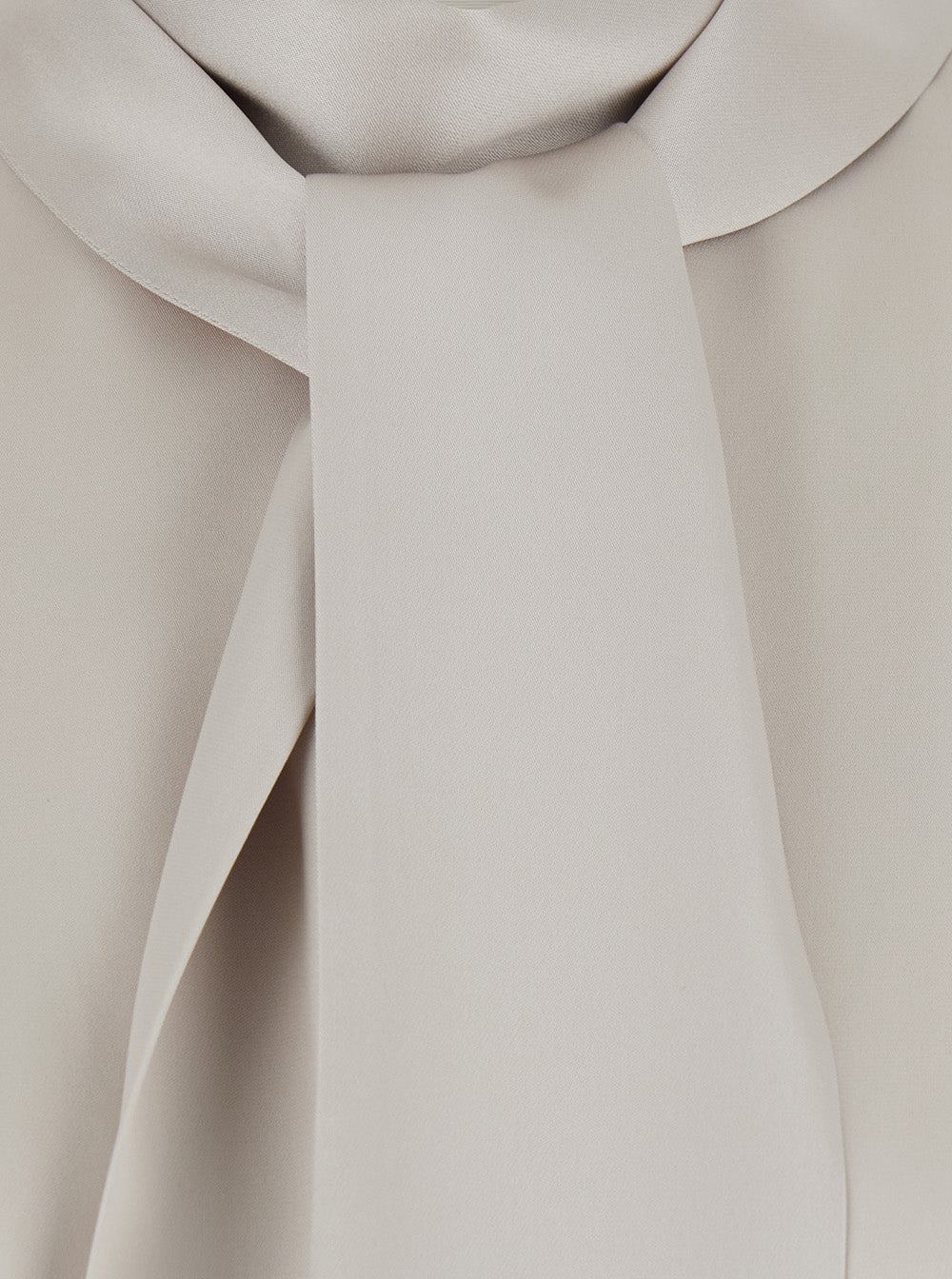 Brunello Cucinelli Women Beige Blouse With Bow Collar And Monile Decoration In Silk For Women BRUNELLO CUCINELLI