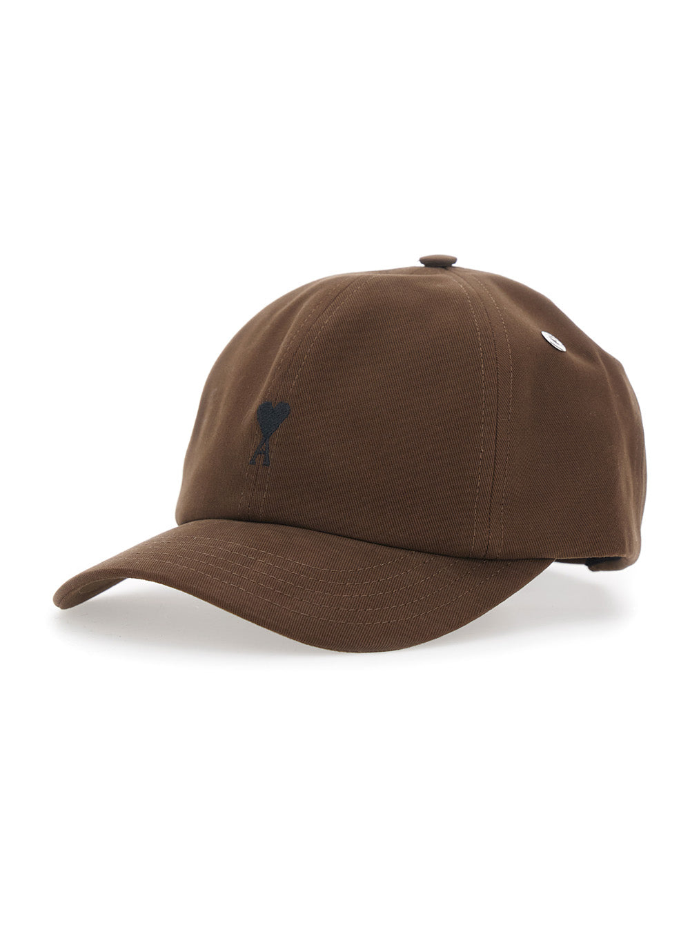 Ami Paris Men Quota Hat With Ami De Coeur Embroidery In Tech Fabric Brown Unisex AMI PARIS
