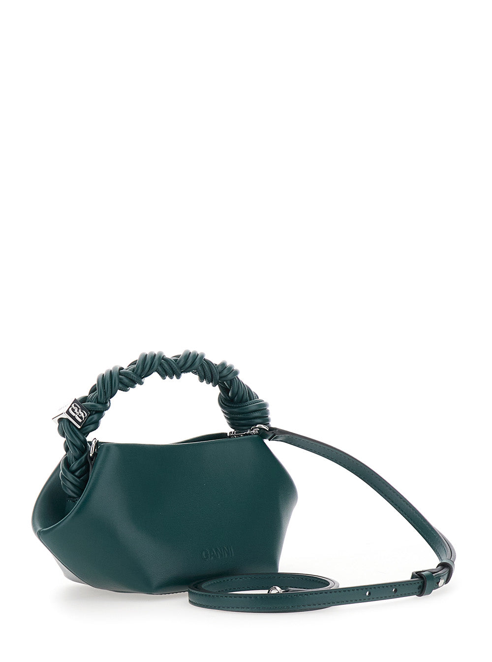 Ganni Women Handbag With Magnetic Closure And Green Leather Details For Women GANNI