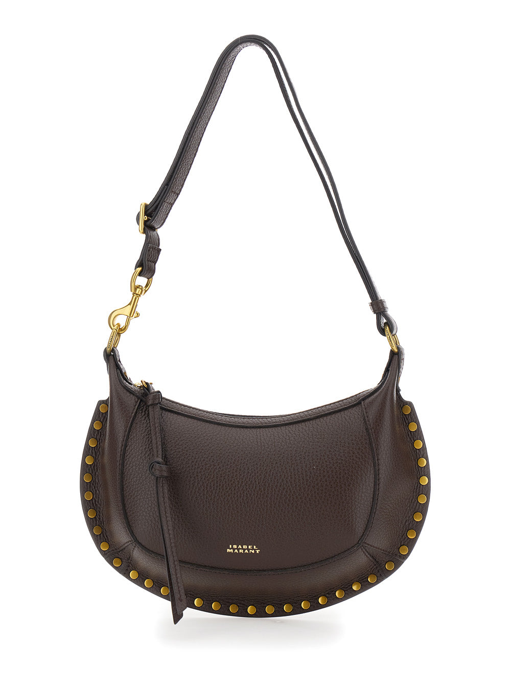 Isabel Marant Women Crossbody Bag Oskan Moon-Gz With Leather Details And Logo, Brown, Woman ISABEL MARANT