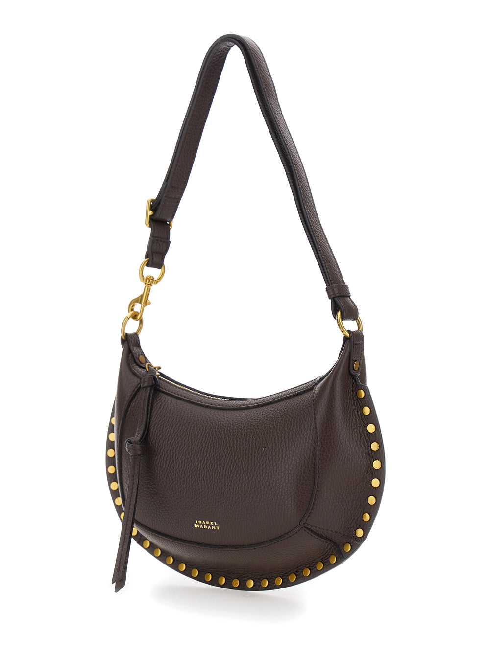 Isabel Marant Women Crossbody Bag Oskan Moon-Gz With Leather Details And Logo, Brown, Woman ISABEL MARANT