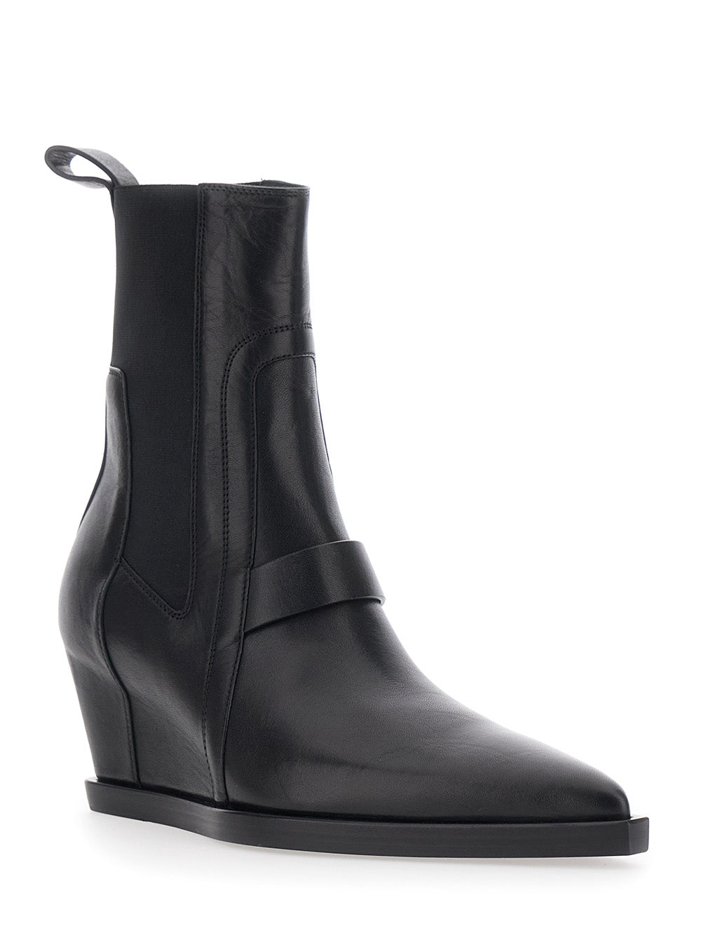 Rick Owens Women Sharp Wedge Sliver Ankle Boots With High Heel And Pointed Toe Black Men RICK OWENS