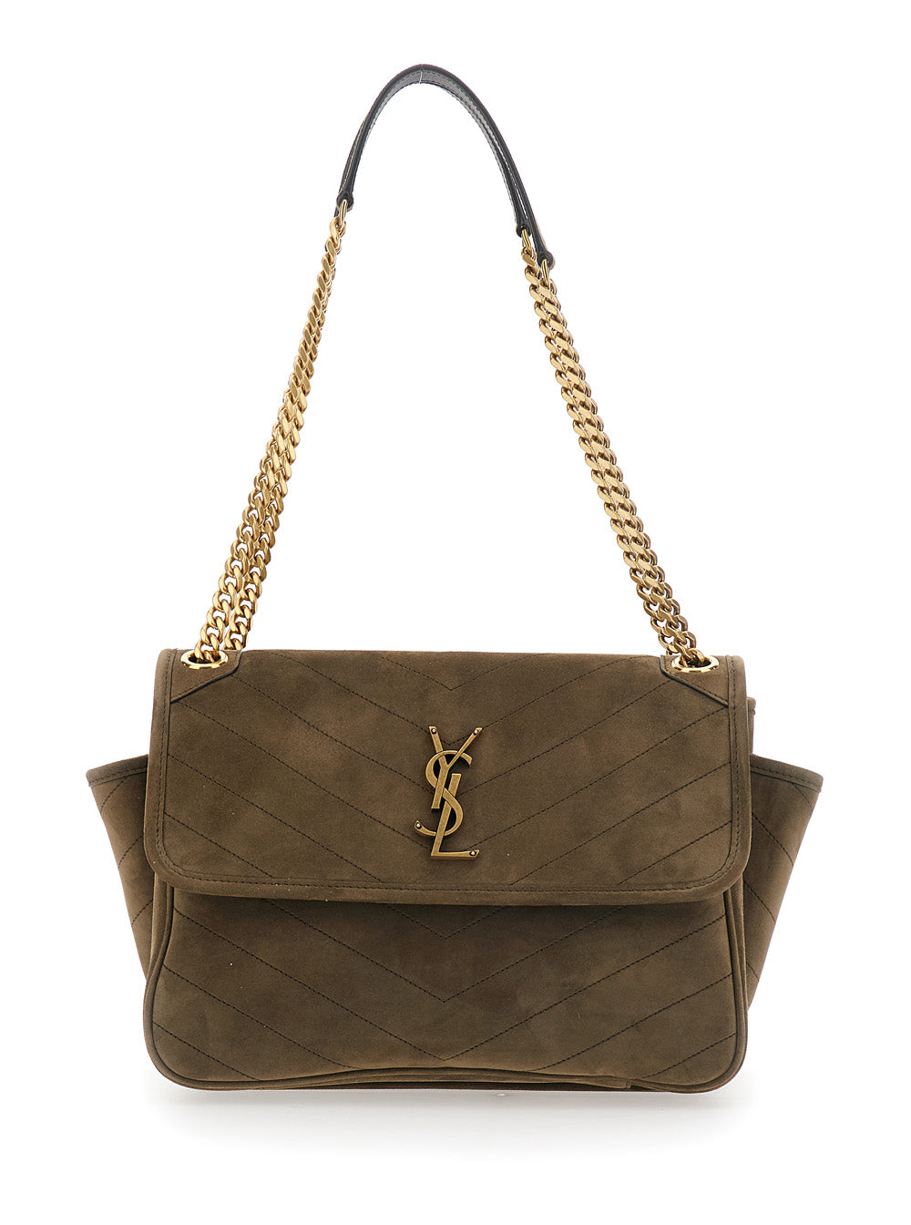 Saint Laurent Women Ysl Bo Niki Tripouch Suede Satin Calf SAINT LAURENT