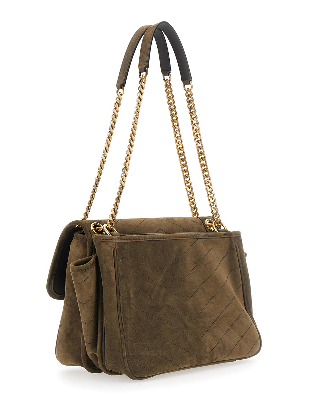 Saint Laurent Women Ysl Bo Niki Tripouch Suede Satin Calf SAINT LAURENT