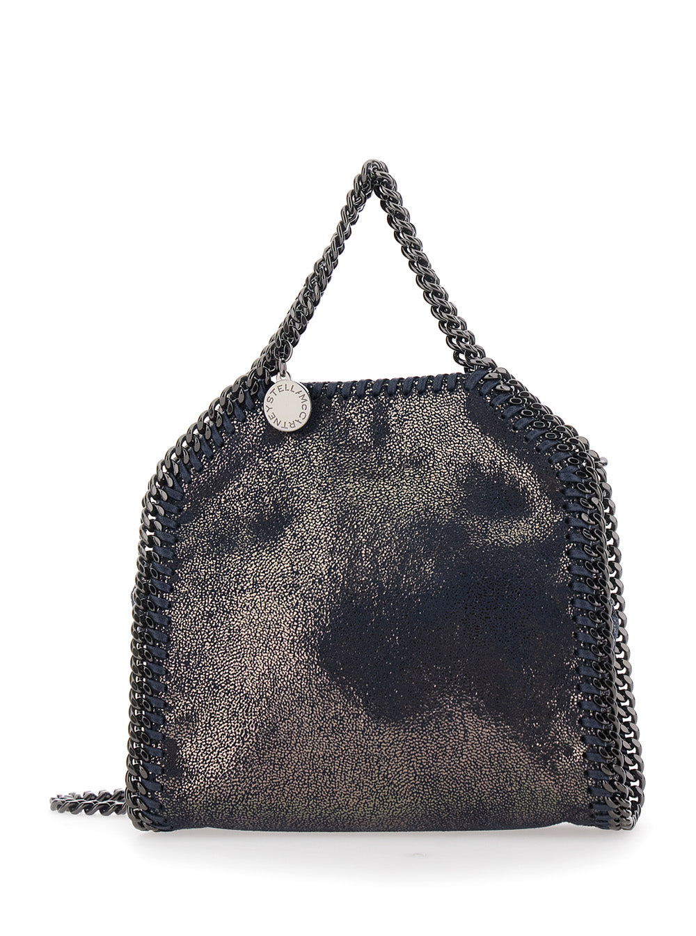 Stella Mccartney Women Falabella Tiny Tote Bag With Dark Ruthenium Chain And Blue Ecoleather STELLA MCCARTNEY