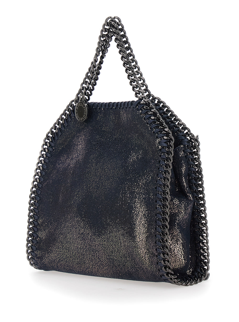 Stella Mccartney Women Falabella Tiny Tote Bag With Dark Ruthenium Chain And Blue Ecoleather STELLA MCCARTNEY