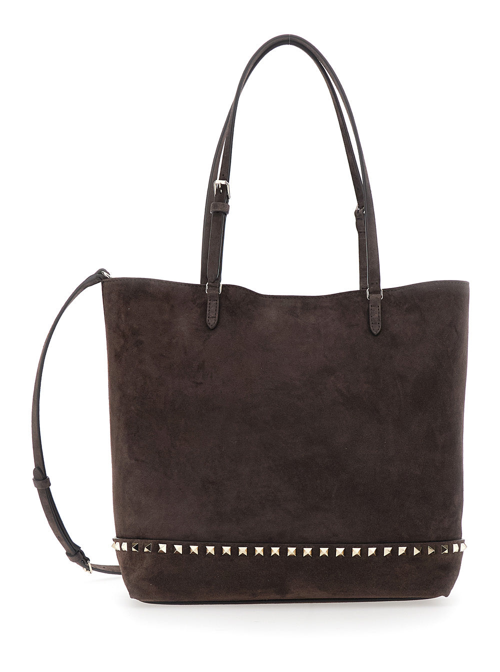 Valentino Garavani Women Medium Tote | Rockstud | Suede S./Platinum Studs VALENTINO GARAVANI
