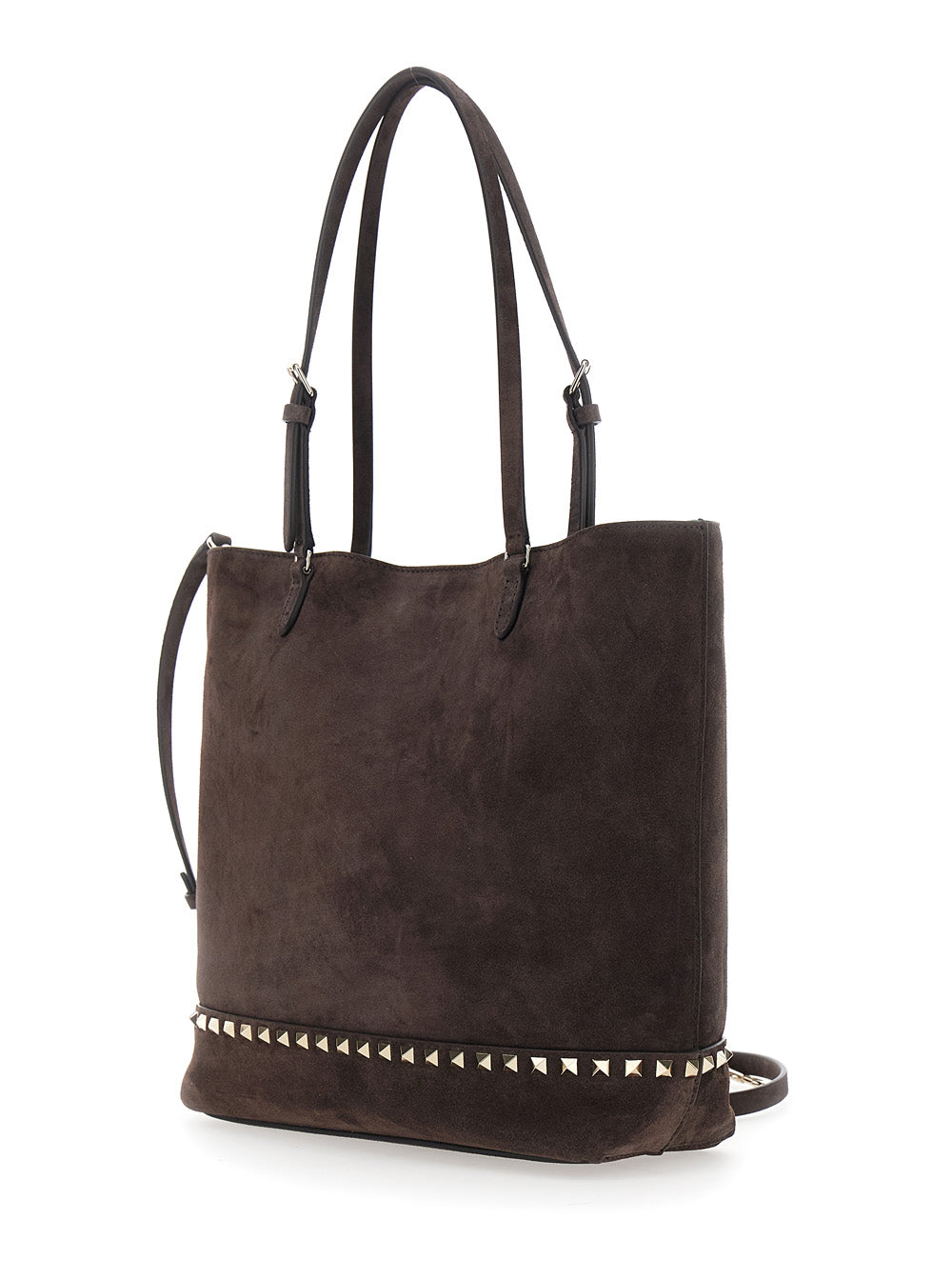 Valentino Garavani Women Medium Tote | Rockstud | Suede S./Platinum Studs VALENTINO GARAVANI