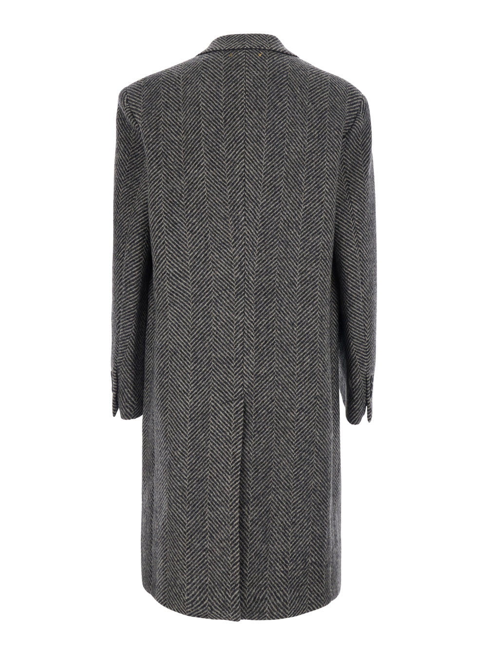 Golden Goose Men Resca Coat With Collar And Long Sleeves In Virgin Wool Green Women GOLDEN GOOSE