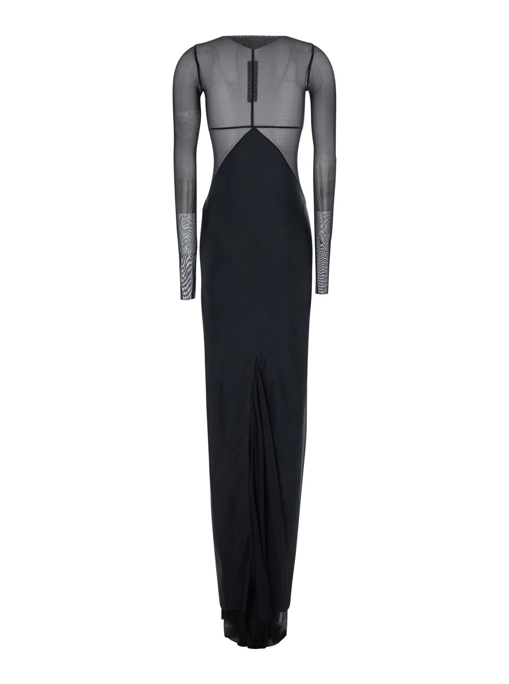 Rick Owens Women Combo Gown With Draped Details And Tech Fabric, Black, Women RICK OWENS