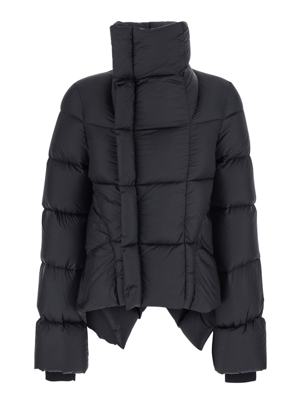 Rick Owens Women Naska Duvet Down Jacket With High Collar And Long Sleeves In Black Tech Fabric Unisex RICK OWENS