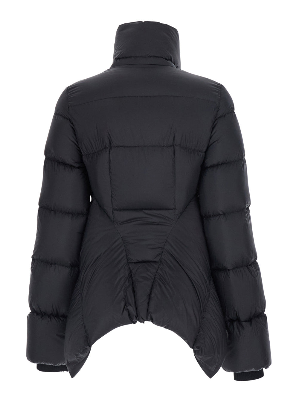 Rick Owens Women Naska Duvet Down Jacket With High Collar And Long Sleeves In Black Tech Fabric Unisex RICK OWENS