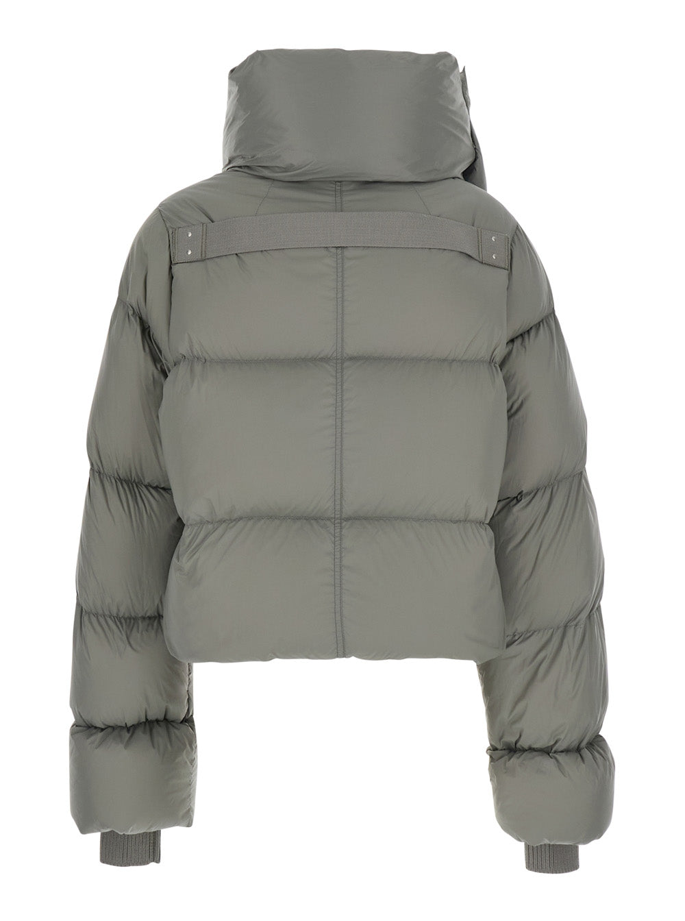 Rick Owens Women Down Jacket With High Collar And Long Sleeves In Gray Tech Fabric Unisex RICK OWENS