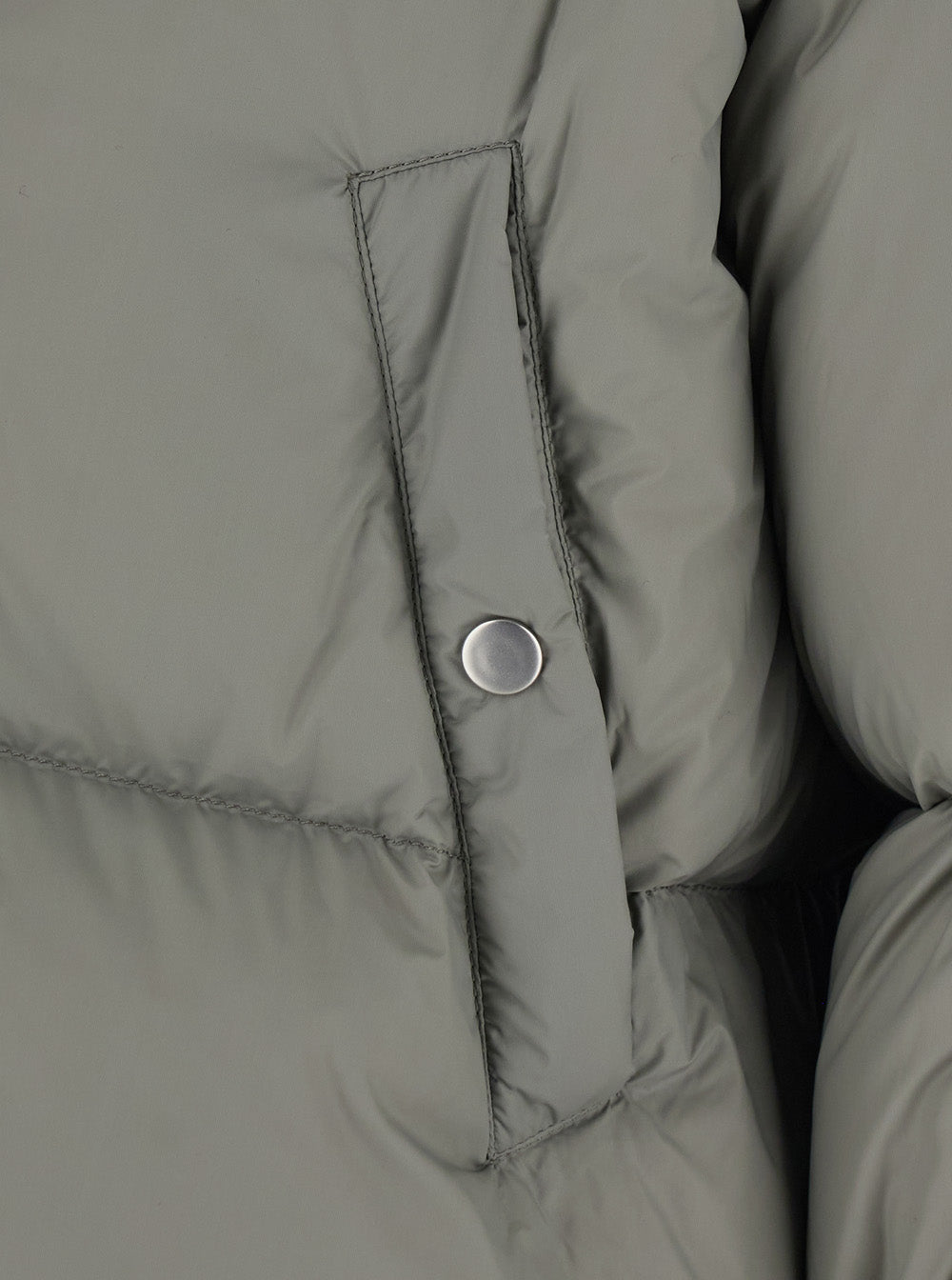 Rick Owens Women Down Jacket With High Collar And Long Sleeves In Gray Tech Fabric Unisex RICK OWENS