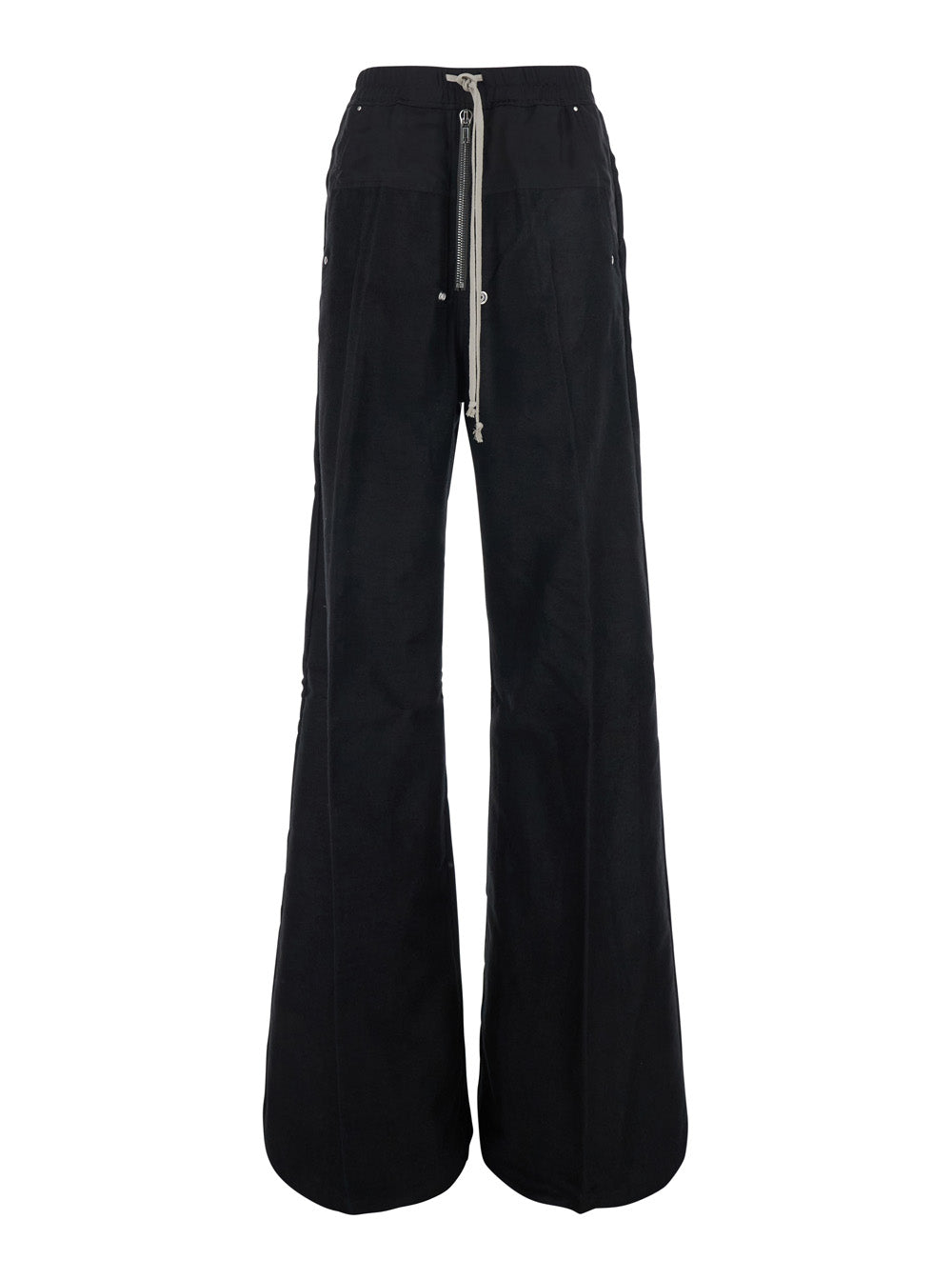 Rick Owens Men Wide Pants With Modern Details And Black Tech Fabric Unisex RICK OWENS