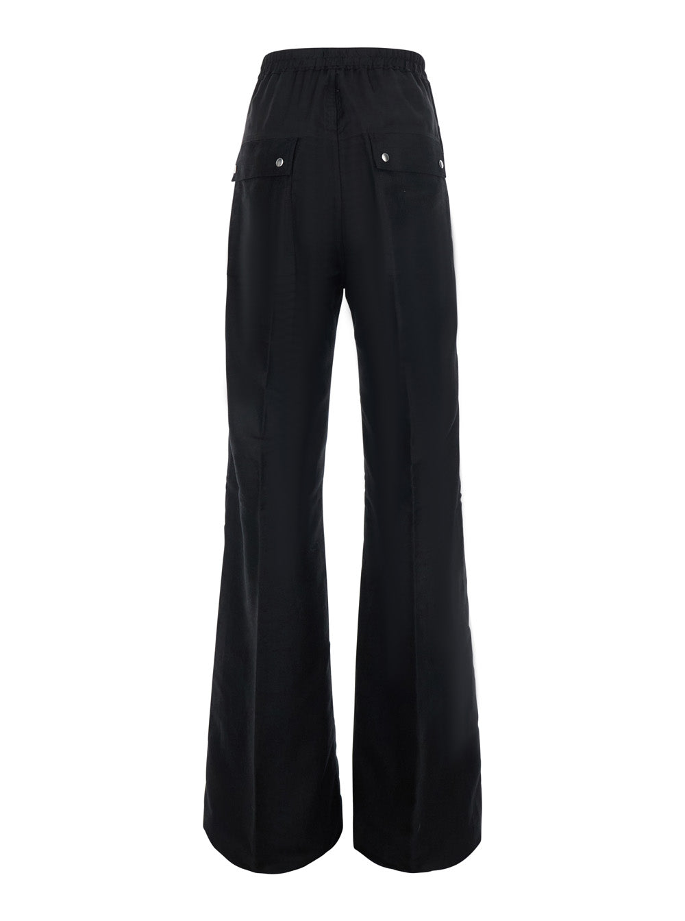 Rick Owens Men Wide Pants With Modern Details And Black Tech Fabric Unisex RICK OWENS