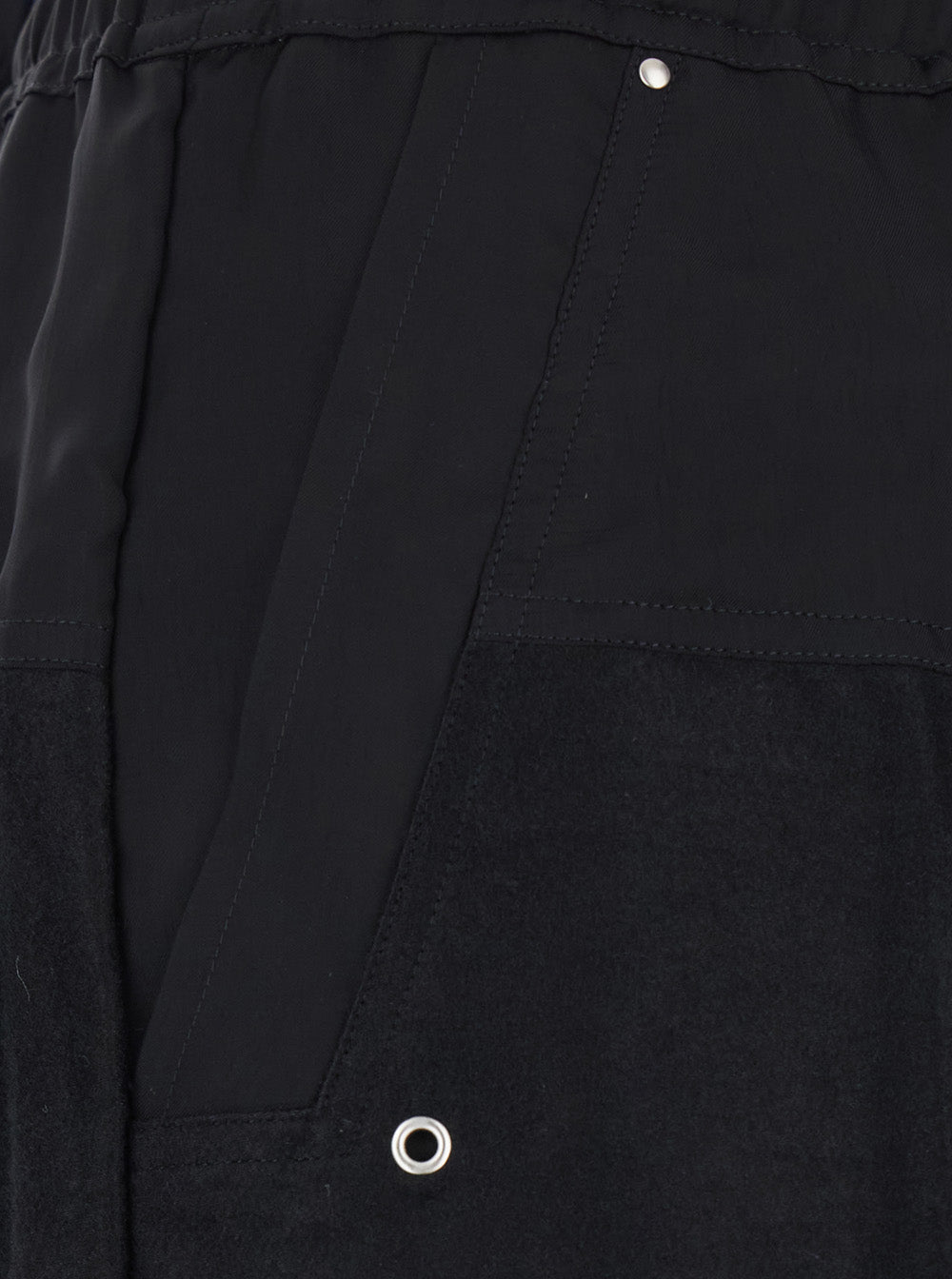 Rick Owens Men Wide Pants With Modern Details And Black Tech Fabric Unisex RICK OWENS