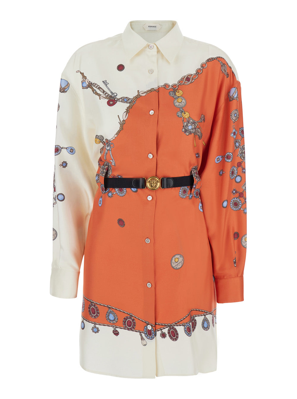 Versace Women Dress Twill Silk Stolen Jewels VERSACE