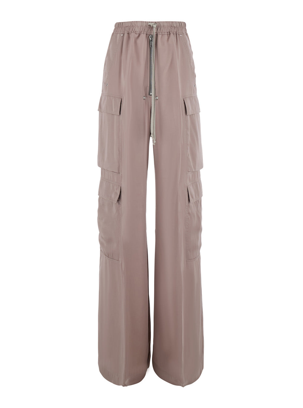 Rick Owens Women 'Belas Pink Cargo Pants With Elasticated Waistband And Drawstring And Cargo Pockets In Blend Viscose For Women RICK OWENS