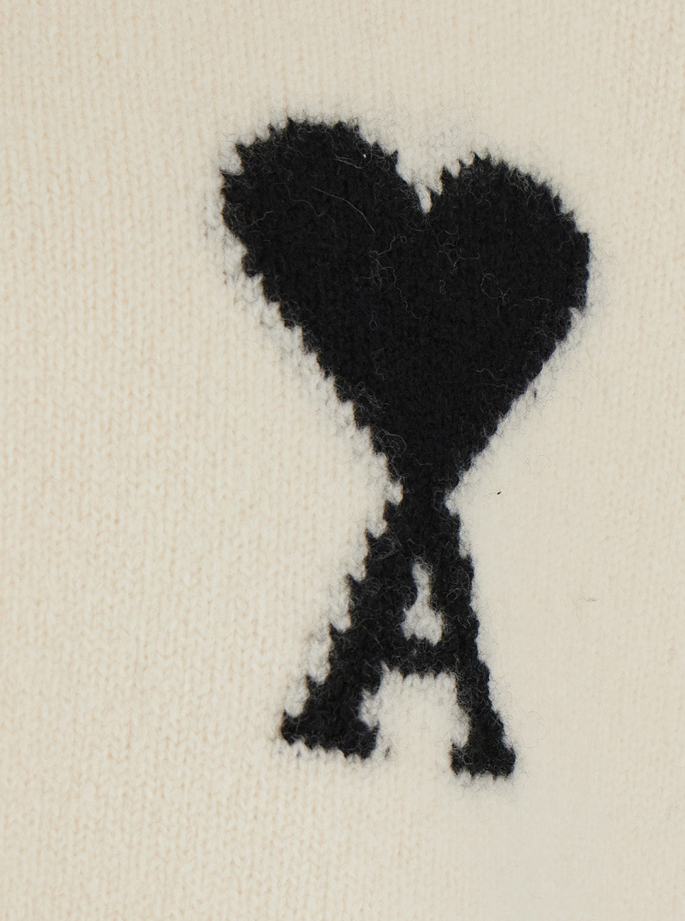 Ami Paris Men White Crewneck Sweater With Adc Embroidery On The Front In Wool For Men AMI PARIS