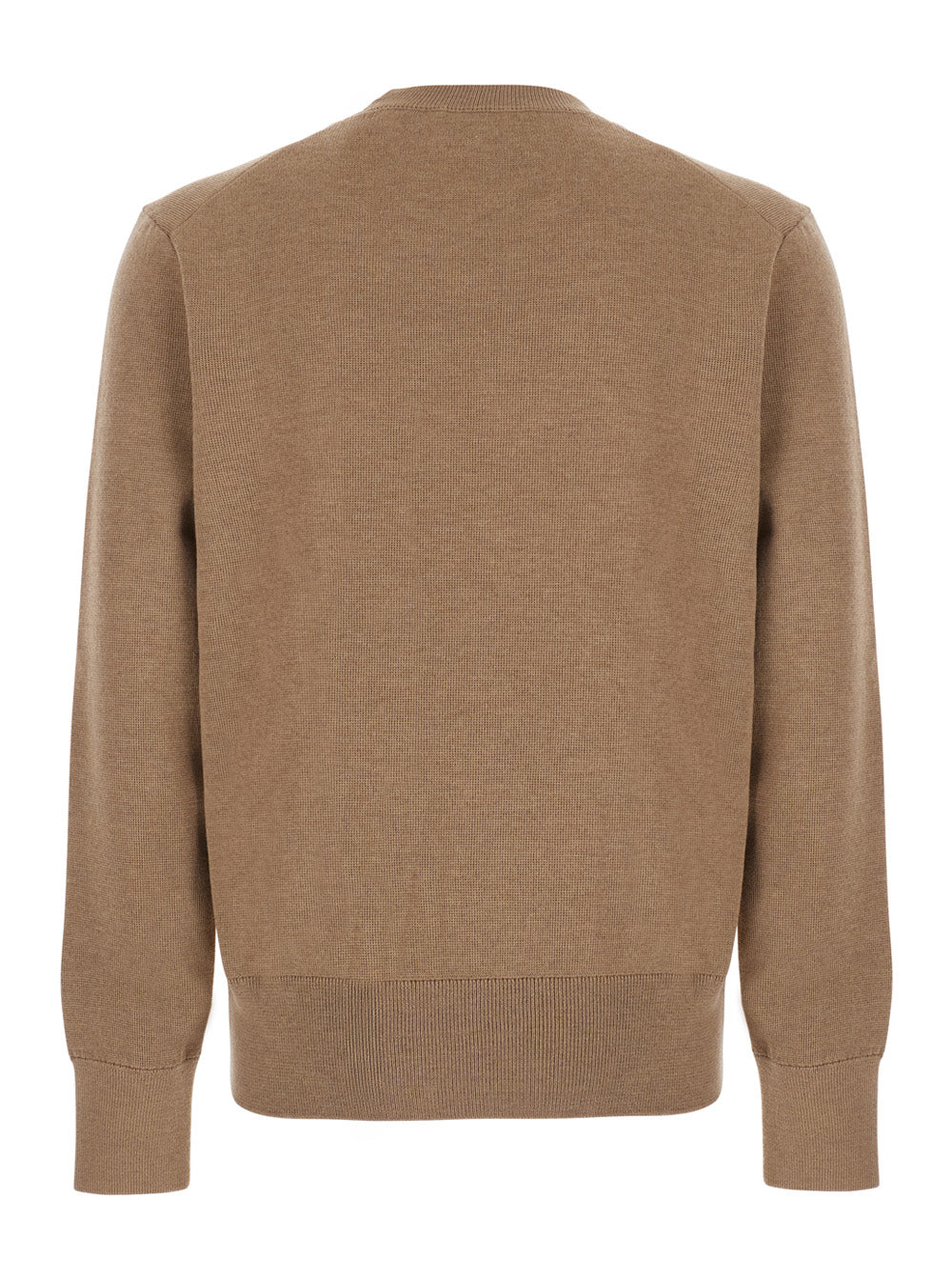 Ami Paris Men Beige Crewneck Sweater With Adc Embroidery On The Front In Blend Wool Men AMI PARIS