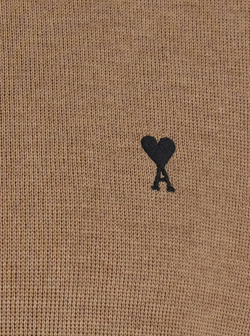 Ami Paris Men Beige Crewneck Sweater With Adc Embroidery On The Front In Blend Wool Men AMI PARIS