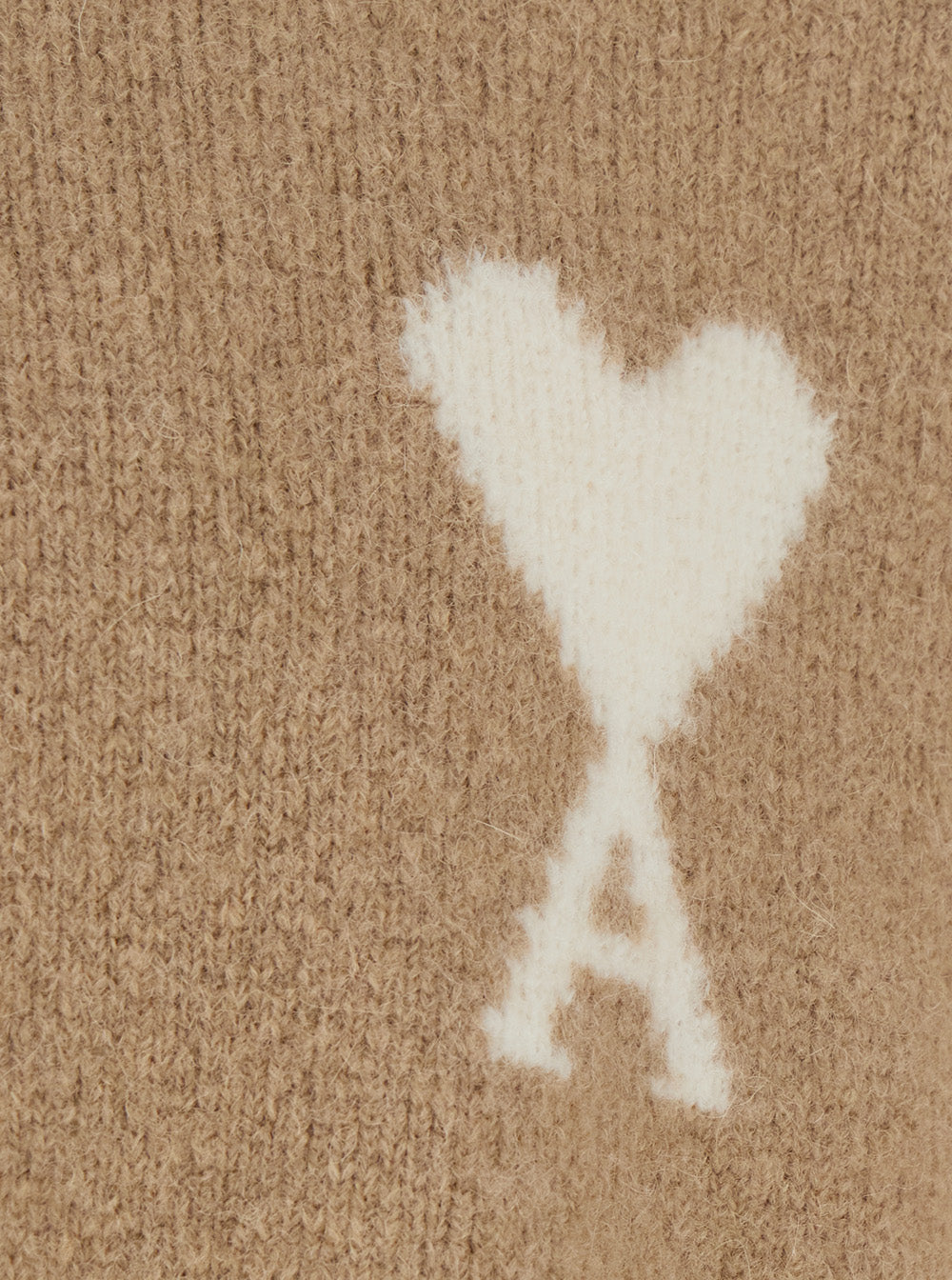 Ami Paris Men Beige Sweater With Polo Collar And Adc Embroidery On The Front In Wool For Men AMI PARIS
