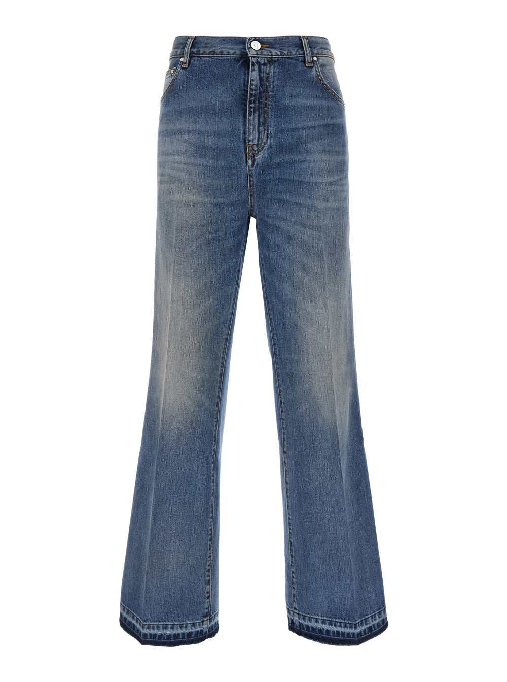 Amiri Men Blue Flare Jeans With Five-Pocket Design And Faded Effect In Denim For Men AMIRI