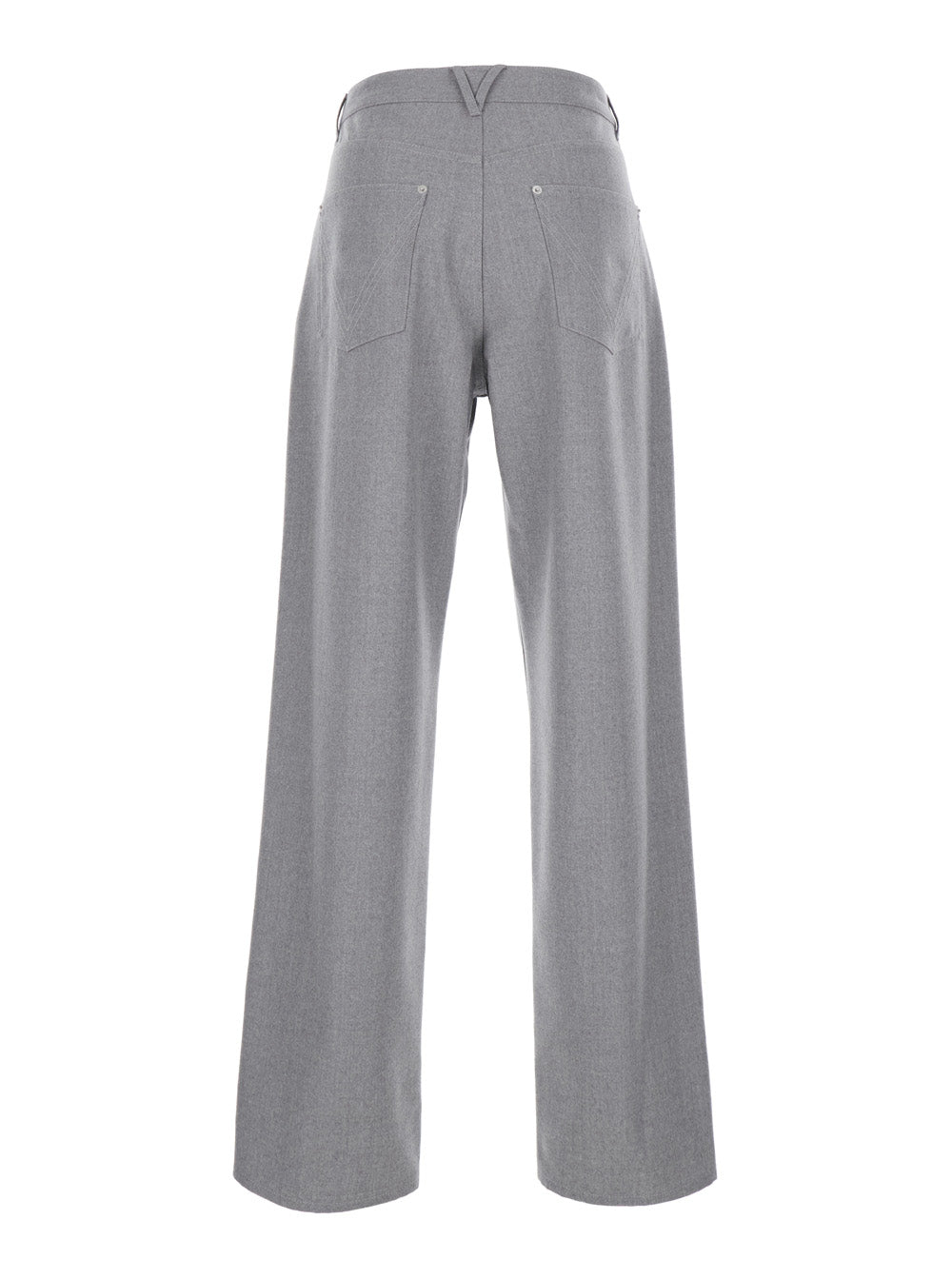 Bottega Veneta Men Grey Pants With Front Closure And Patch Pockets In Wool For Men BOTTEGA VENETA