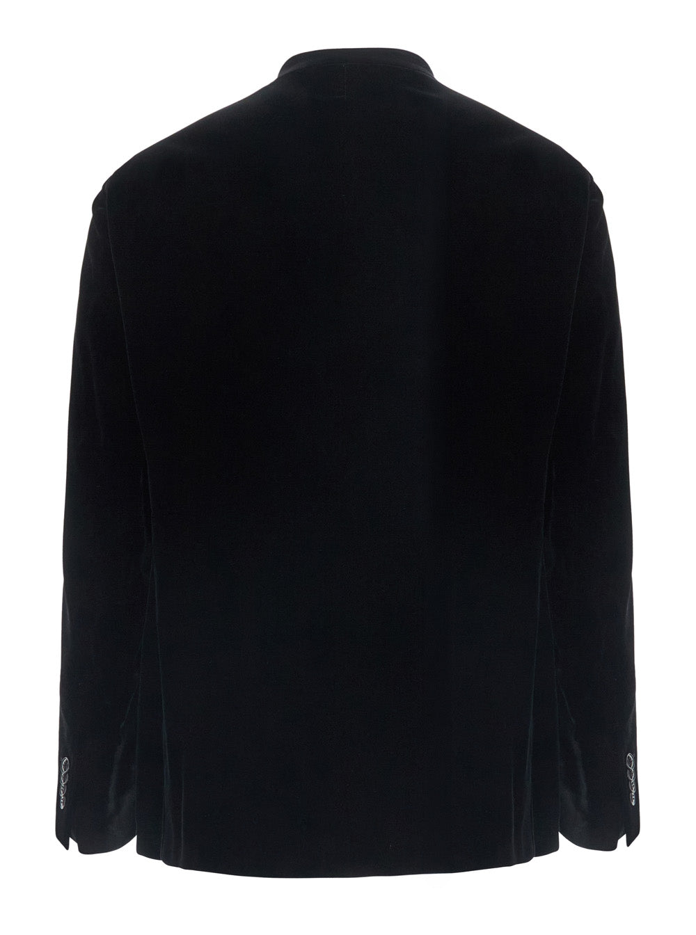 Giorgio Armani Men Black Jacket Without Collar With Button Closure On The Front In Velvet For Men GIORGIO ARMANI