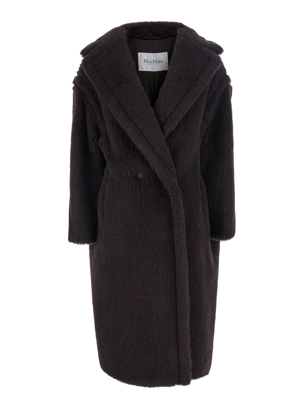 Max Mara Women 'Ted Girl' Brown Double-Breasted Coat With Maxi Notched Revers In Wool Blend For Women MAX MARA